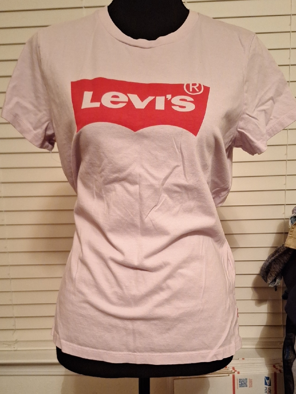 Levi's Light Pink Tee with Red Logo